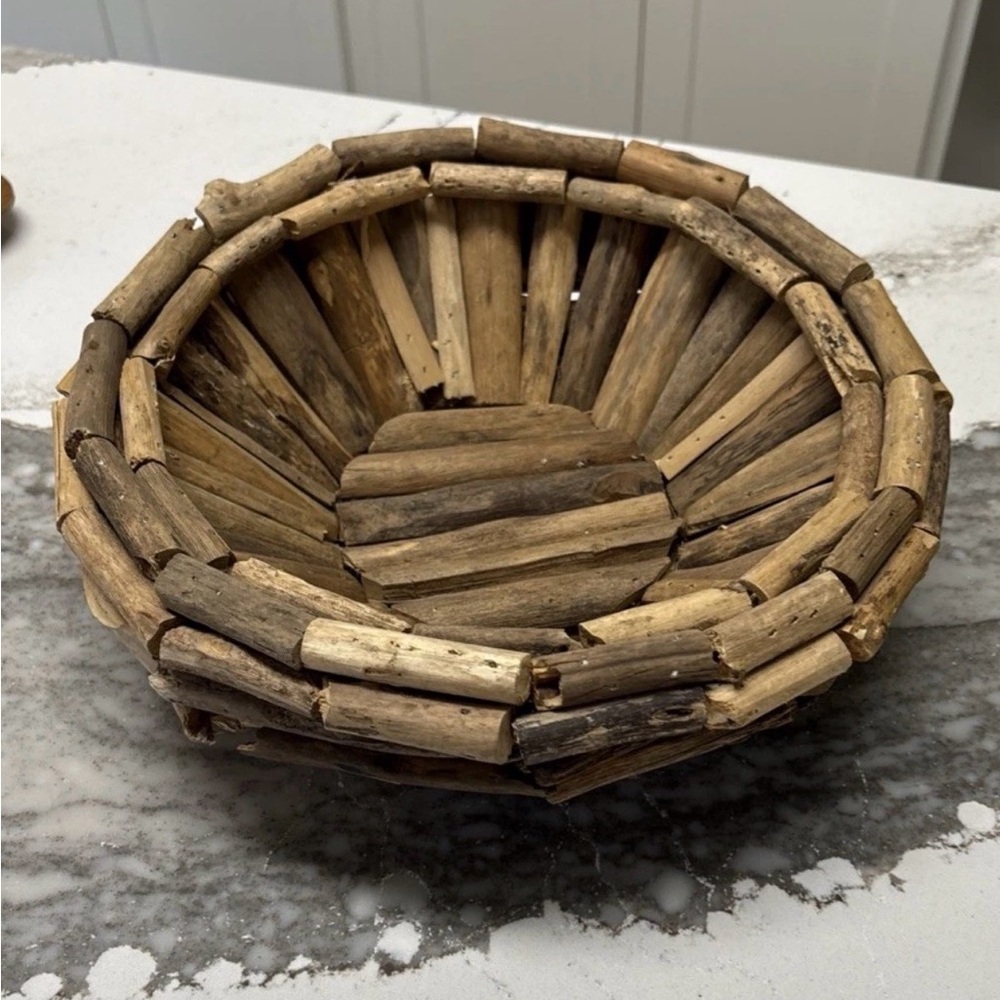 Driftwood Natural Wood Rustic Coastal Ocean Decorative Bowl